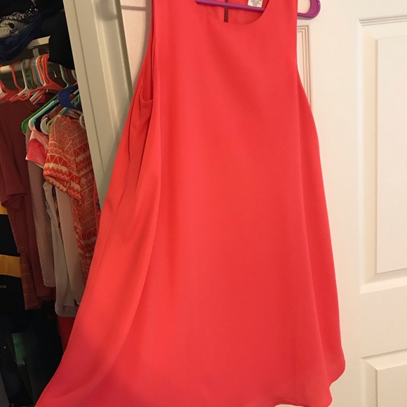 Coral Flowy Mini Dress - Picture 3 of 4